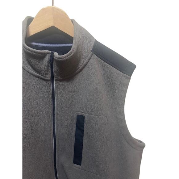 Brooks Brothers Full Zip Fleece Vest Polyester Full Zip Gray Men's Size XXL - Picture 2 of 7
